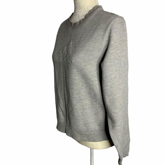 Vintage 90s Adidas Crewneck Sweatshirt M Grey Logo - Picture 3 of 6